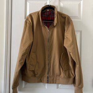 Mens Lightweight Cotton Lined Zip Jacket, Two Pockets, Tartan Lining